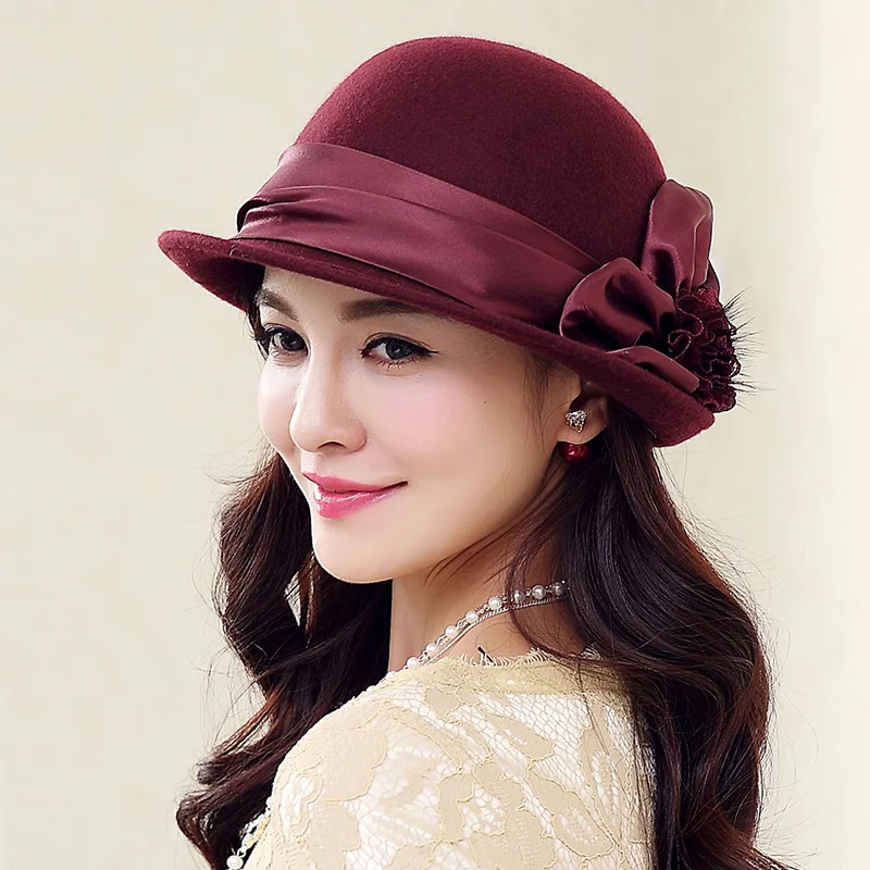 Women's Fedora Hat Girls Fascinator Church Cap Woolen Hat Fashion Flower Warm Woolen Hats Students Adustable Dome Cap B-8680
Women's Fedora Hat Girls Fascinator Church Cap Woolen Hat Fashion Flower Warm Woolen Hats Students Adustable Dome Cap B-8680