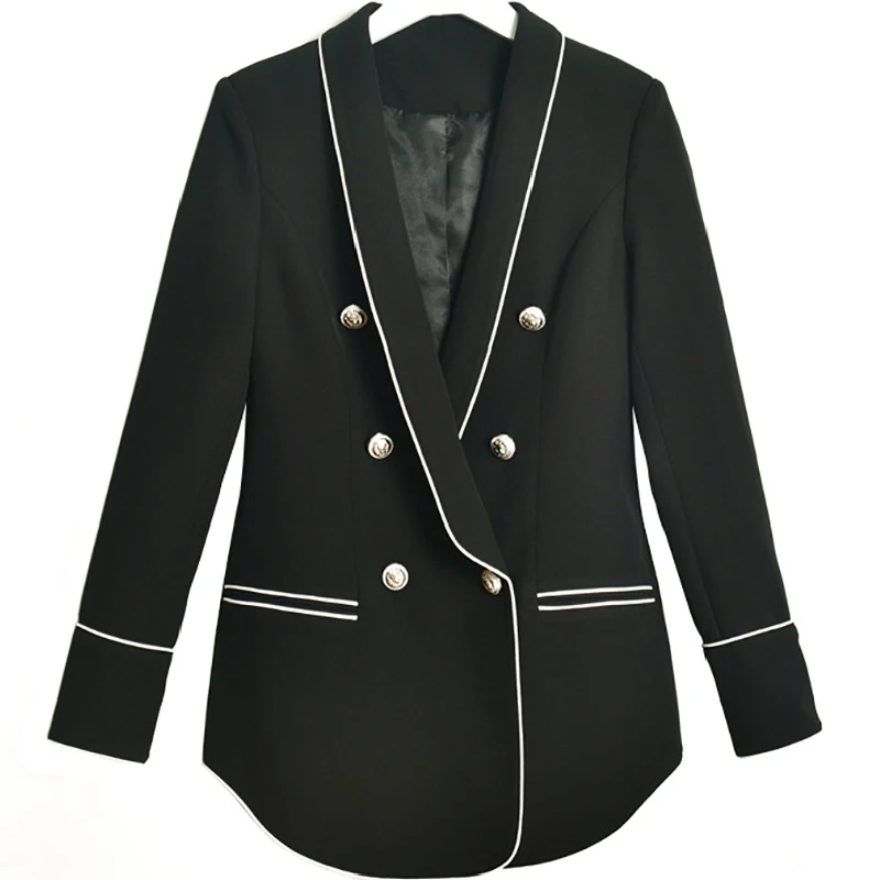 Runway Luxury Designer Women Elegant Blazer Long Sleeve Suit Jacket Coat Outwear Ladies Double Breasted Blazers Femme Tops 2021
Runway Luxury Designer Women Elegant Blazer Long Sleeve Suit Jacket Coat Outwear Ladies Double Breasted Blazers Femme Tops 2021