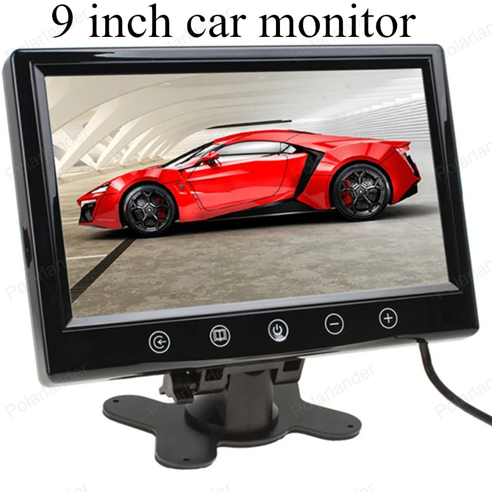 

High Resolution 9 Inch Color TFT LCD With 2 Video Input Car Parking Assistance Monitors Digital Car Monitor For Rearview Camera