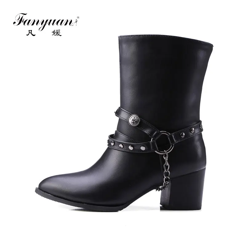 fanyuan punk boots Size 32-48 dropship brand design rivet belt western Boots Woman Shoes fashion mid-calf Boots Shoes Women
fanyuan punk boots Size 32-48 dropship brand design rivet belt western Boots Woman Shoes fashion mid-calf Boots Shoes Women