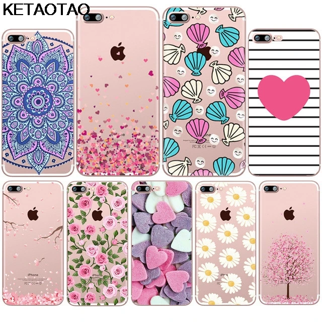 KETAOTAO Love Cherry Blossoms розовые цветы чехлы для телефонов iPhone 4S 5C 5S 6S 7 8 Plus X прозрачные