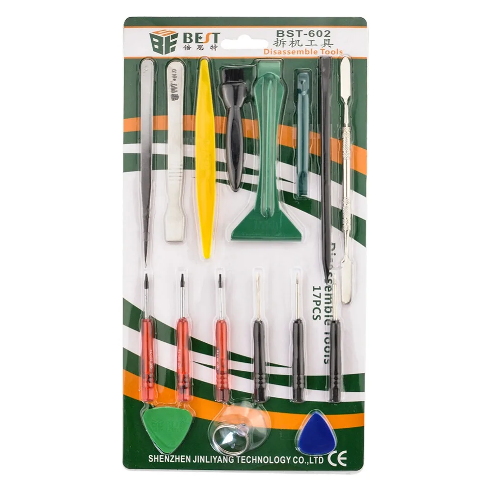 BST-602 17 in 1 Professional Opening Repairing Tool Screwdrivers Set Kit For iPhone 4 5 6 6 Plus / Pad Air iPad mini / Macbook
BST-602 17 in 1 Professional Opening Repairing Tool Screwdrivers Set Kit For iPhone 4 5 6 6 Plus / Pad Air iPad mini / Macbook