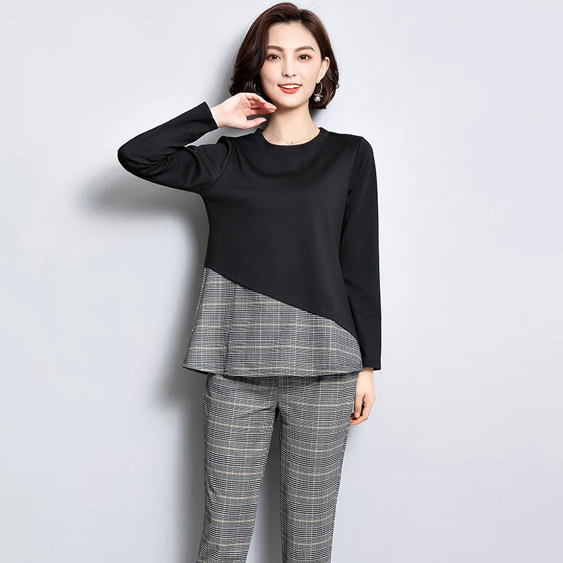 Wide Leg 2 Piece Set Pant Suits Top Plus Size BigM-5XL Large for Women Outfits 2020 Winter Autumn Plaid Black Loose Clothing
Wide Leg 2 Piece Set Pant Suits Top Plus Size BigM-5XL Large for Women Outfits 2020 Winter Autumn Plaid Black Loose Clothing