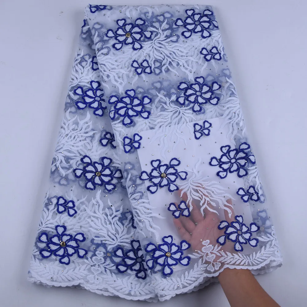 Newest French Milk Silk Lace Fabric Blue&White Nigerian Lace Fabric High Quality African Tulle Lace Fabric For Party Dress S1617
Newest French Milk Silk Lace Fabric Blue&White Nigerian Lace Fabric High Quality African Tulle Lace Fabric For Party Dress S1617