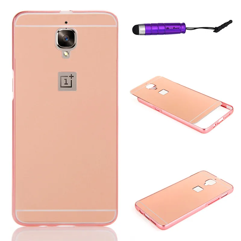 Чехол для Oneplus 3 One plus 3T жесткий чехол с зеркальным эффектом и металлической рамкой