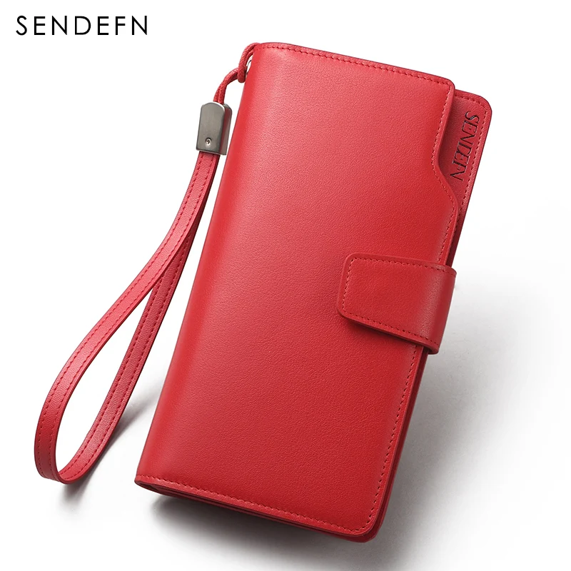 Fashion Genuine Leather Women Wallet Long Lady Purse SENDEFN High Quality Female Clutch Card Holder Phone Pocket Red/Pink
Fashion Genuine Leather Women Wallet Long Lady Purse SENDEFN High Quality Female Clutch Card Holder Phone Pocket Red/Pink