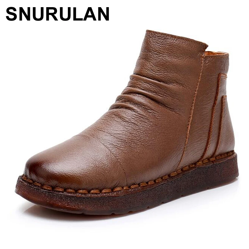SNURULANFashion Women's Boots 2018 Winter Genuine Leather Warm shoes Woman Flat heel Boots Cozy Handmade Ankle Boots zapatosE115
SNURULANFashion Women's Boots 2018 Winter Genuine Leather Warm shoes Woman Flat heel Boots Cozy Handmade Ankle Boots zapatosE115