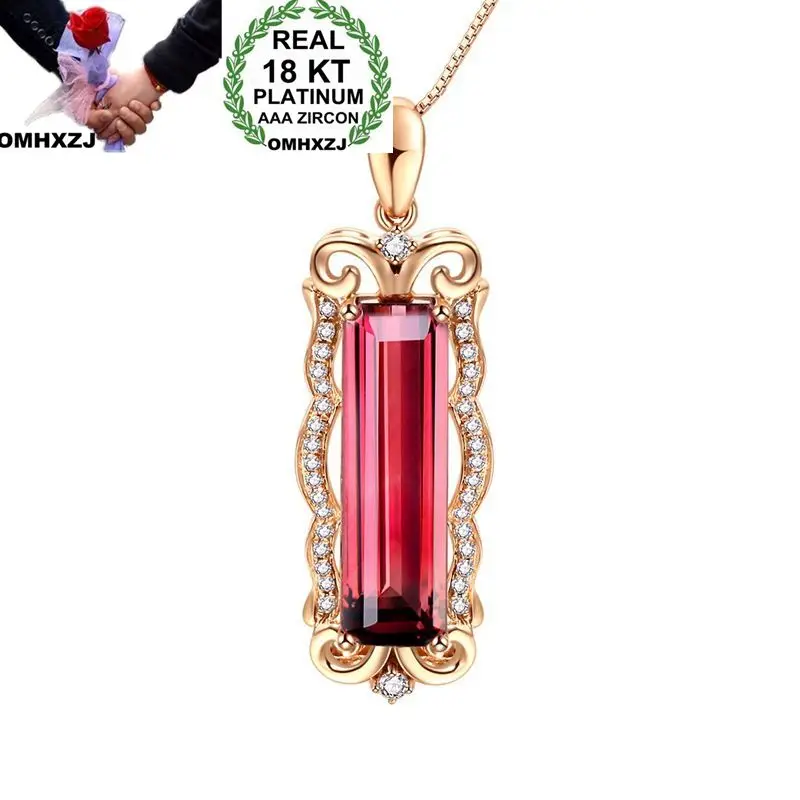 OMHXZJ Wholesale European Fashion Woman Girl Party Wedding Gift Red Tourmaline AAA Zircon 18KT Rose Gold Pendant Necklace NA124
OMHXZJ Wholesale European Fashion Woman Girl Party Wedding Gift Red Tourmaline AAA Zircon 18KT Rose Gold Pendant Necklace NA124