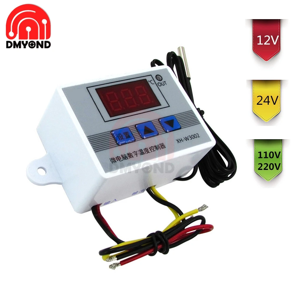 W3002 12V 24V 110V 220V LED Digital Temperature Controller Thermostat Thermoregulator Sensor Meter Fridge Water Heating Cooling
W3002 12V 24V 110V 220V LED Digital Temperature Controller Thermostat Thermoregulator Sensor Meter Fridge Water Heating Cooling