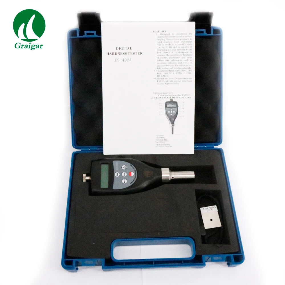 CS-402A Shore A Hardness Tester Rubber,Elastomers Leather and Similar Materials 10~90 HA Suitable for Durometer Test Block Kit
CS-402A Shore A Hardness Tester Rubber,Elastomers Leather and Similar Materials 10~90 HA Suitable for Durometer Test Block Kit