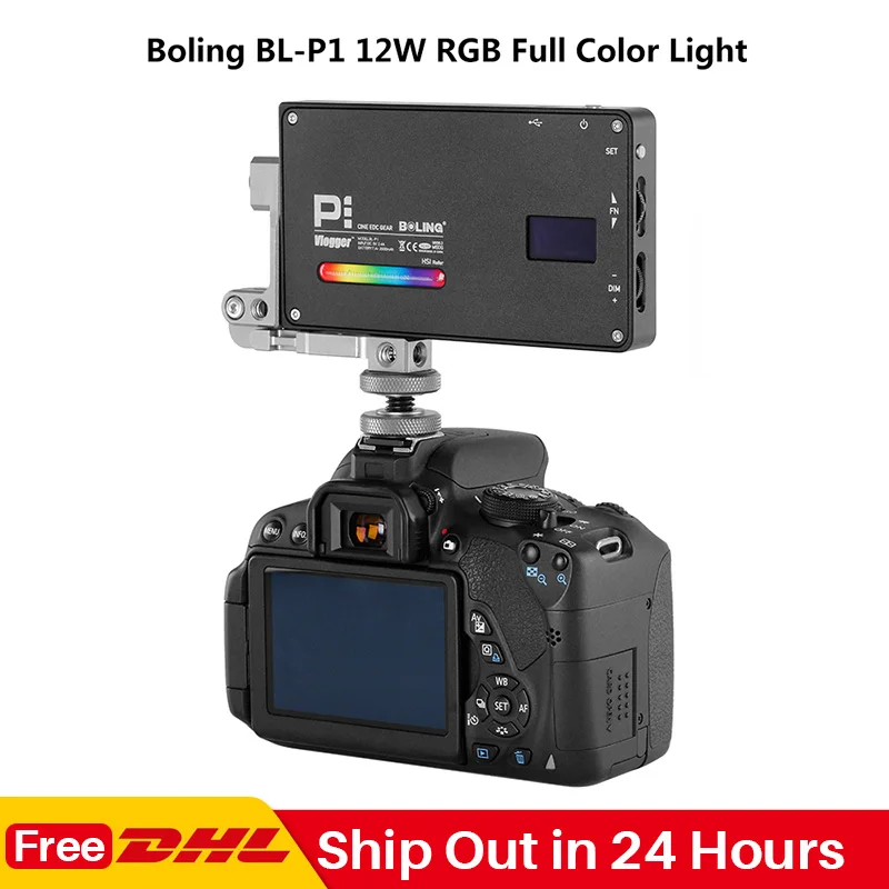 Фото Болинг BL P1 RGB светодиодный видео светильник 2500K 8500K с регулируемой - купить