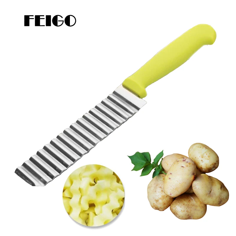 FEIGO 1 Pcs Creative DIY Wave Potato Knife Stainless Steel Cut Cucumber Carrot Potato Vegetable Wave Knife Kitchen Gadgets F715
FEIGO 1 Pcs Creative DIY Wave Potato Knife Stainless Steel Cut Cucumber Carrot Potato Vegetable Wave Knife Kitchen Gadgets F715