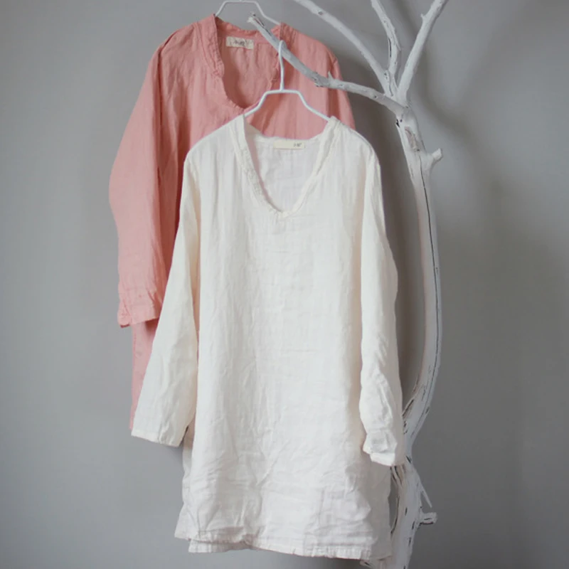 Women Cotton Linen Solid Color Loose Pullover T-shirt Spring Summer Vintage Long Sleeve V Neck Thin Soft Breathable t Shirt Tops
Women Cotton Linen Solid Color Loose Pullover T-shirt Spring Summer Vintage Long Sleeve V Neck Thin Soft Breathable t Shirt Tops
