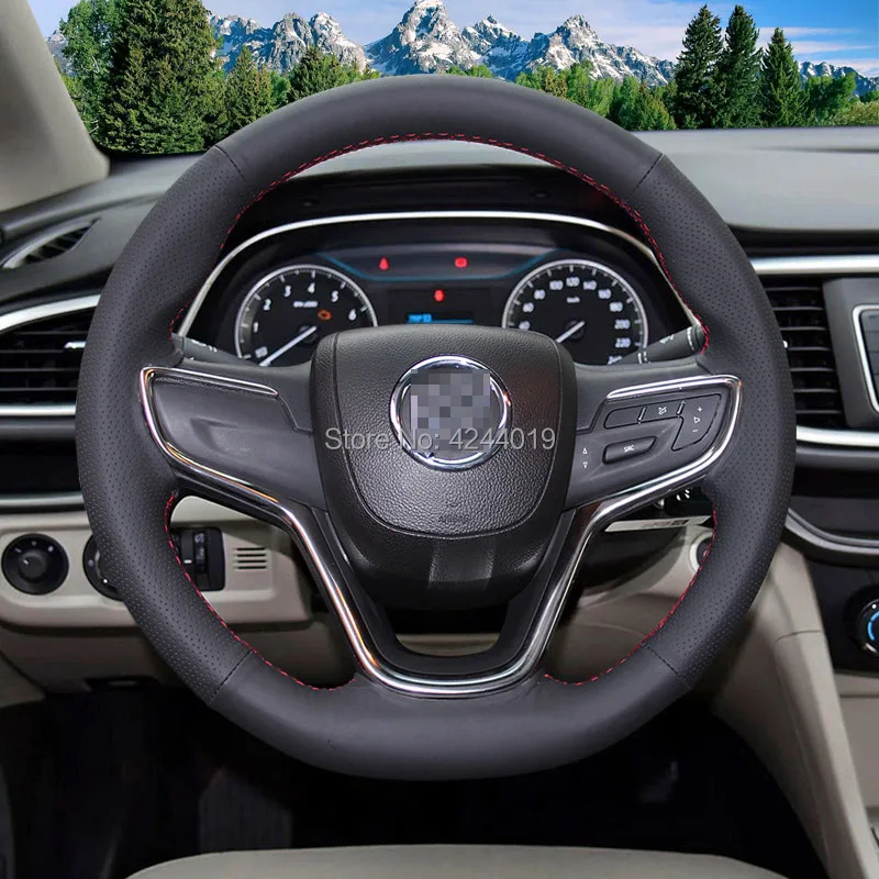 For Buick Excelle 15-17 Sport Black suede/hole leather Hand Sewing steering wheel cover car accessories
For Buick Excelle 15-17 Sport Black suede/hole leather Hand Sewing steering wheel cover car accessories