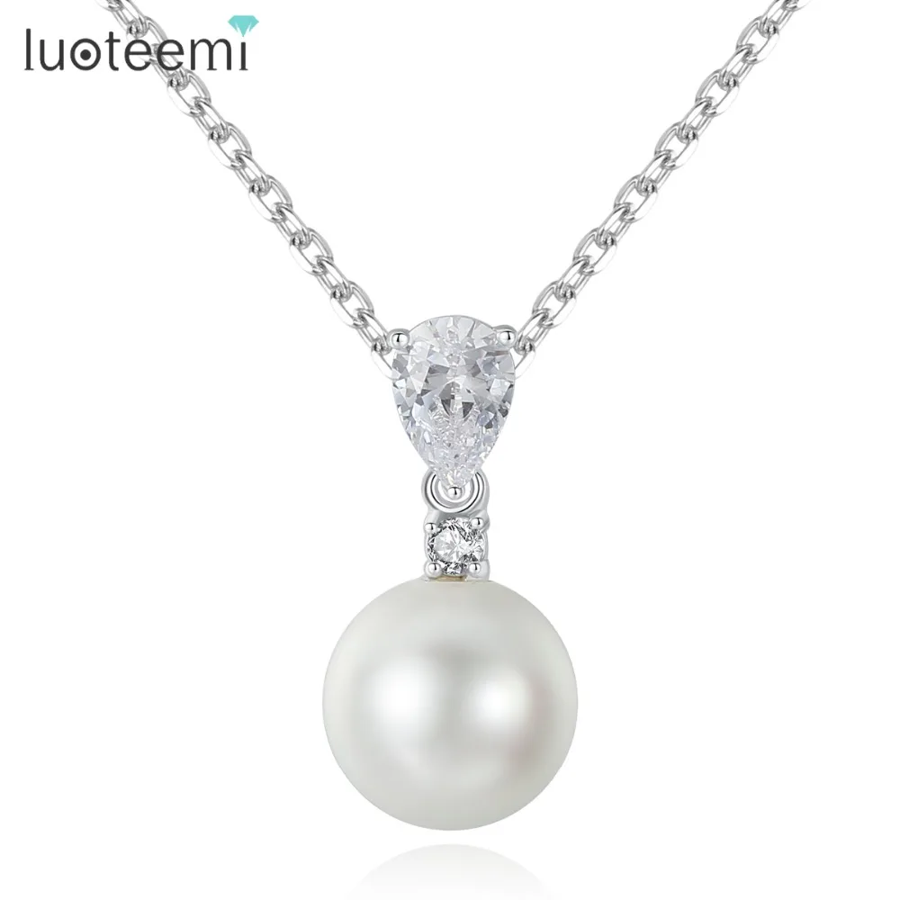LUOTEEMI New Nice Accessories Single Cubic Zircon Imitation Pearl Pendant Charm Necklaces Trendy Chains For Women Free Shipping
LUOTEEMI New Nice Accessories Single Cubic Zircon Imitation Pearl Pendant Charm Necklaces Trendy Chains For Women Free Shipping
