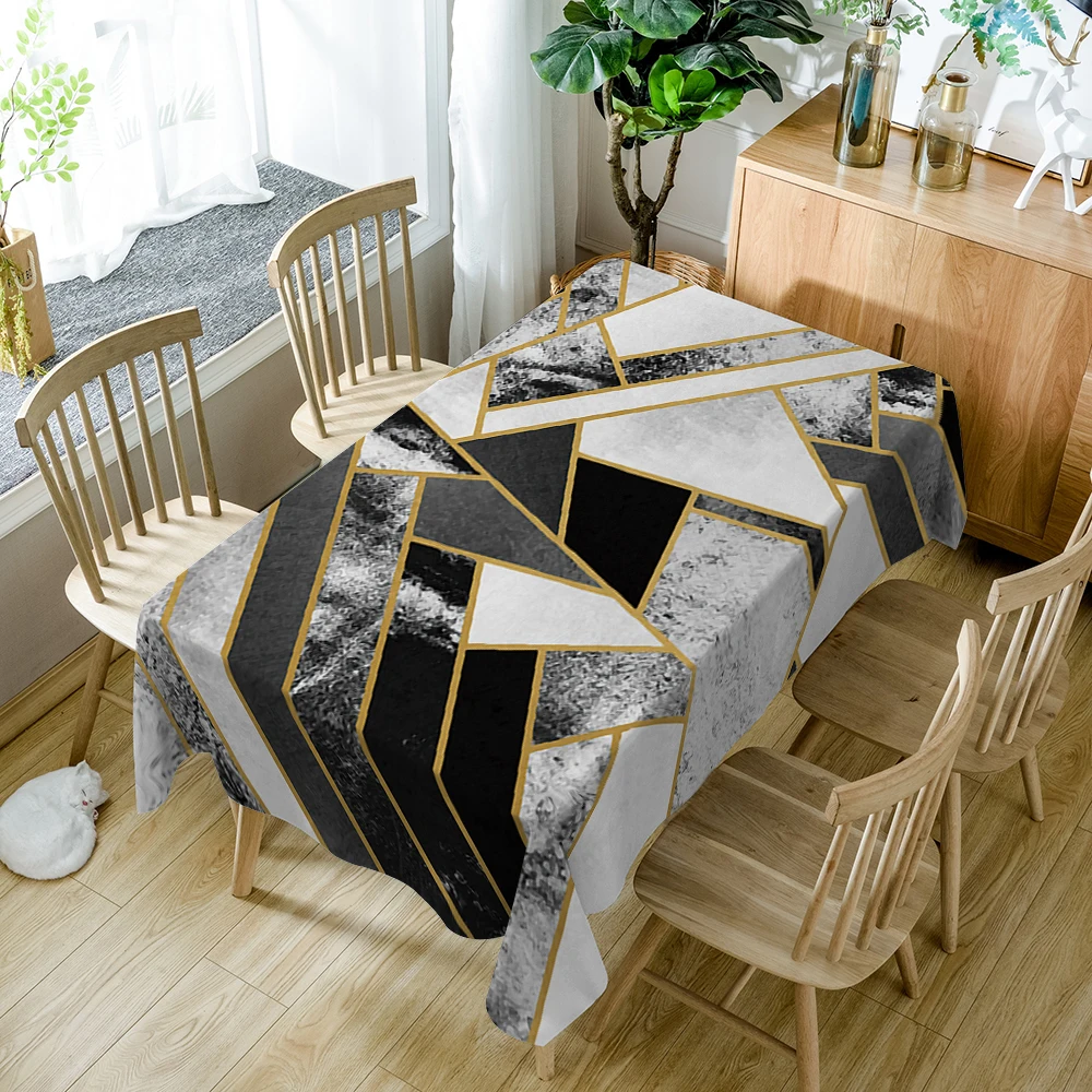 Geometric Striped Polyester Fabric 3D Tablecloth Black&Gray Splice Pattern Thicken Washable Rectangular Table Cloth for kitchen
Geometric Striped Polyester Fabric 3D Tablecloth Black&Gray Splice Pattern Thicken Washable Rectangular Table Cloth for kitchen