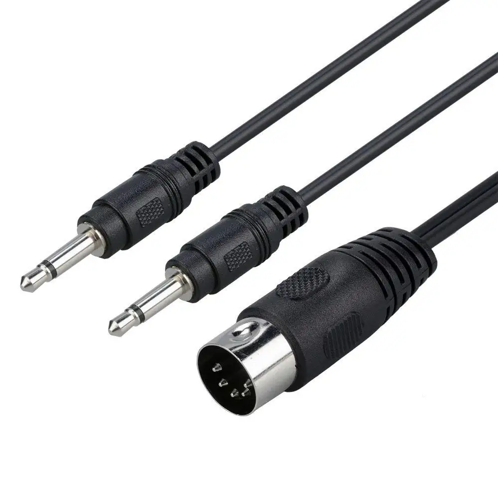 5 Pin DIN Male to Dual 3.5mm MONO Male Cable DIN To 3.5mm Mono MIDI Y Splitter Cable (5ft)
5 Pin DIN Male to Dual 3.5mm MONO Male Cable DIN To 3.5mm Mono MIDI Y Splitter Cable (5ft)