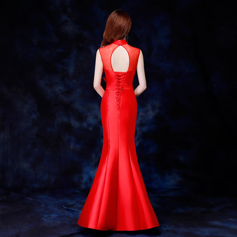 Chinese Traditional Embroidery Flower Qipao Vintage Red Mandarin Collar Cheongsam Sexy Sleeveless Stage Show Dress Vestidos
Chinese Traditional Embroidery Flower Qipao Vintage Red Mandarin Collar Cheongsam Sexy Sleeveless Stage Show Dress Vestidos