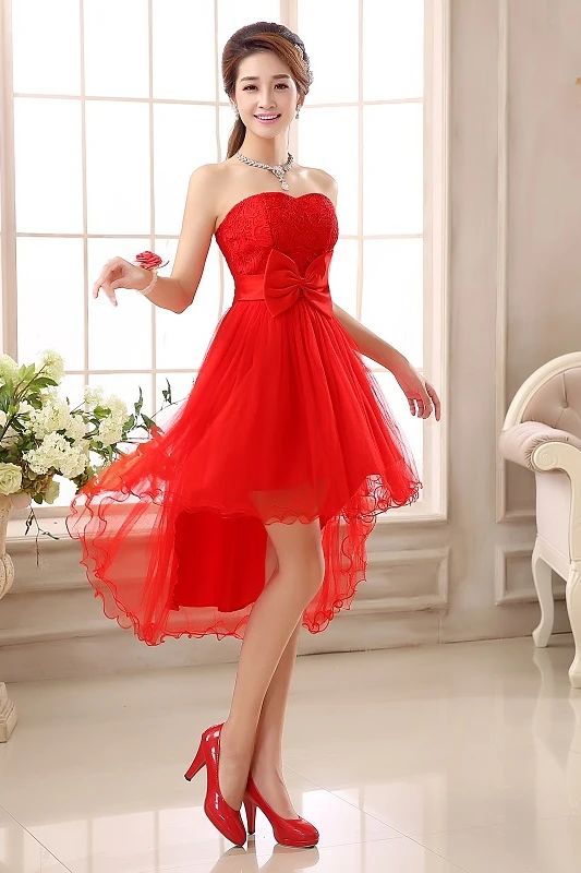2019 Sweet Memory Red White High Low Prom Dress with Bow SW1968
2019 Sweet Memory Red White High Low Prom Dress with Bow SW1968