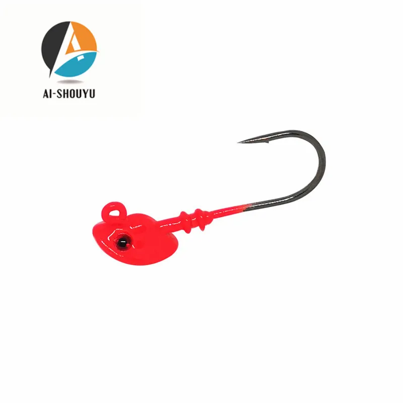 AI-SHOUYU New Slow Jig Head Fishing Hook 7g 10g 14g 21g Exposed Lead Jig Head Barbed Hook Lure Jigging Hook Fishing Tackle