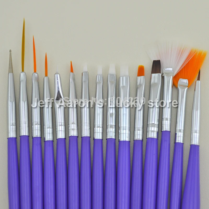 15 PCS High-quality Acrylic Nail Art Brush Set Nail Dotting Tool Painting Drawing Design Dot Pen Kit Purple Wooden Handle
15 PCS High-quality Acrylic Nail Art Brush Set Nail Dotting Tool Painting Drawing Design Dot Pen Kit Purple Wooden Handle