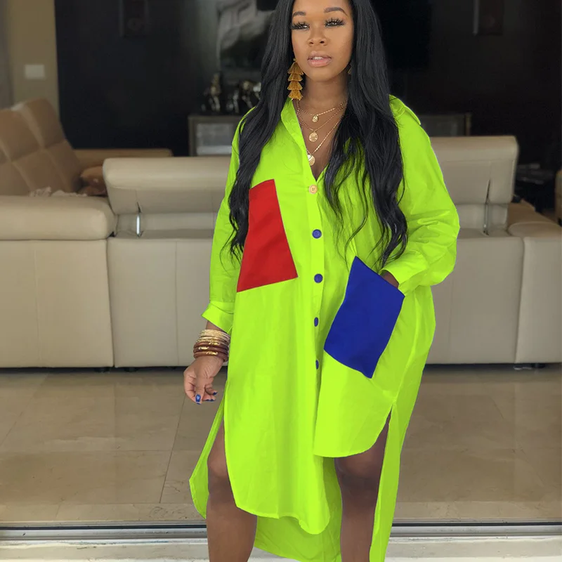 Women Plus Size Long Sleeve Shirt Dress Summer Women Casual Dress Patchwork Pocket Button Down Oversize Loose White Shirt Dress
Women Plus Size Long Sleeve Shirt Dress Summer Women Casual Dress Patchwork Pocket Button Down Oversize Loose White Shirt Dress