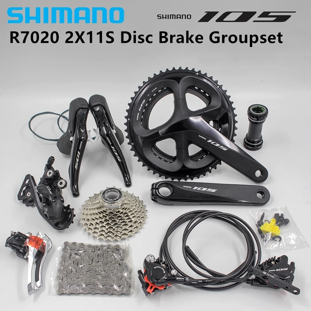 Shimano 105 R7020 указано 2x11-speed-гидравлические дисковые тормоза-плоское крепление 170/172.