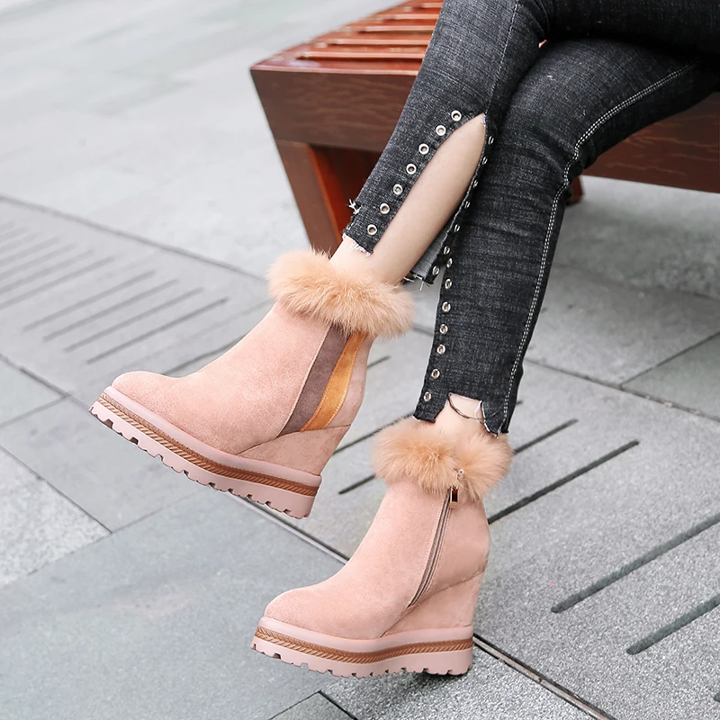 WETKISS 2018 New Winter High Heels Women Ankle Boots Wedges Pointed Toe Footwear Flock Female Boot Platform Casual Shoes Woman
WETKISS 2018 New Winter High Heels Women Ankle Boots Wedges Pointed Toe Footwear Flock Female Boot Platform Casual Shoes Woman
