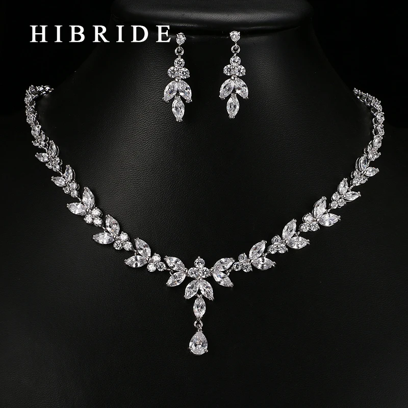 HIBRIDE Jewelry High Quality Gold ColorJewelry Sets, AAA Cubic Zirconia Earrings Necklace Sets for Weddings Gifts S-23
HIBRIDE Jewelry High Quality Gold ColorJewelry Sets, AAA Cubic Zirconia Earrings Necklace Sets for Weddings Gifts S-23