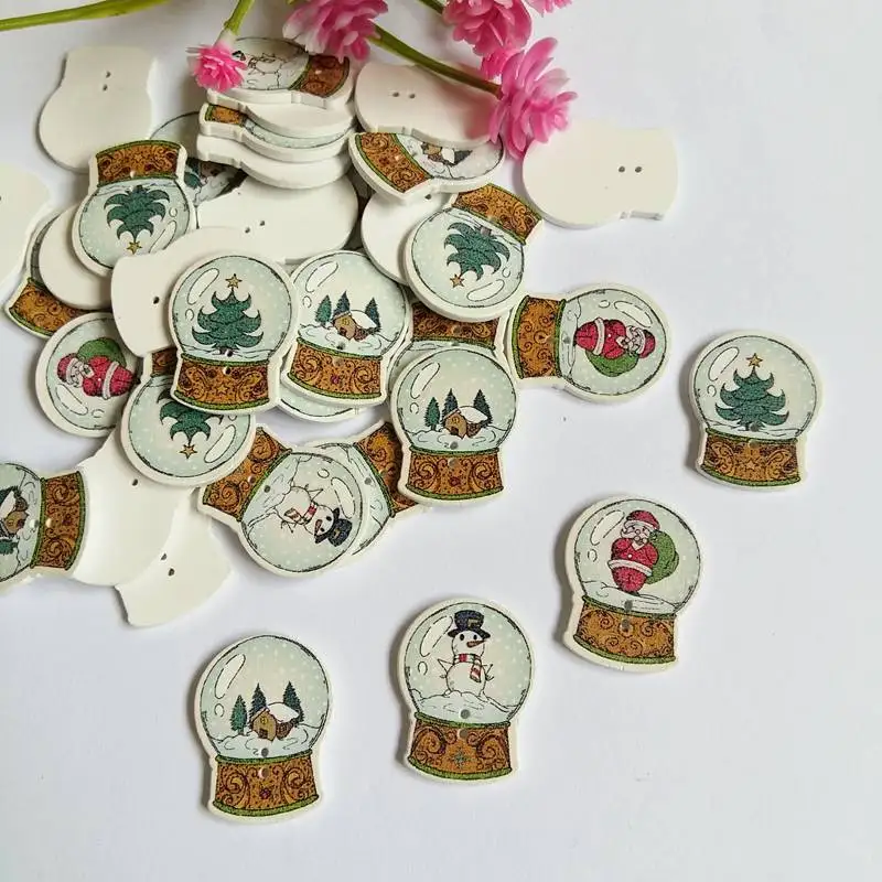 50pcs 23x29mm Mixed Christmas crystal ball Painted Wooden decorative Buttons For Sewing Scrapbooking for Crafts
50pcs 23x29mm Mixed Christmas crystal ball Painted Wooden decorative Buttons For Sewing Scrapbooking for Crafts
