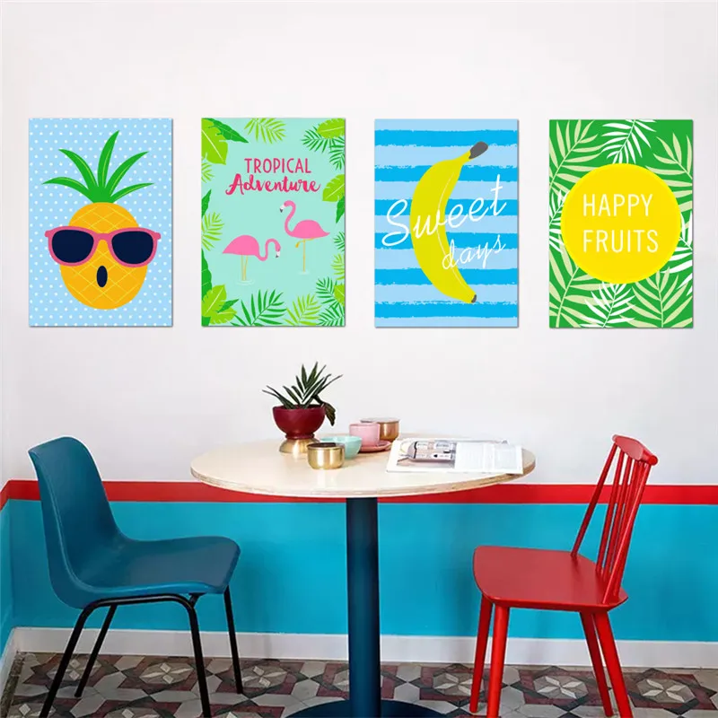 Happy Fresh Fruits Banana Lemon pineapple Wall Stickers restaurant kitchen cafe decor poster Mural Wall Decal
Happy Fresh Fruits Banana Lemon pineapple Wall Stickers restaurant kitchen cafe decor poster Mural Wall Decal