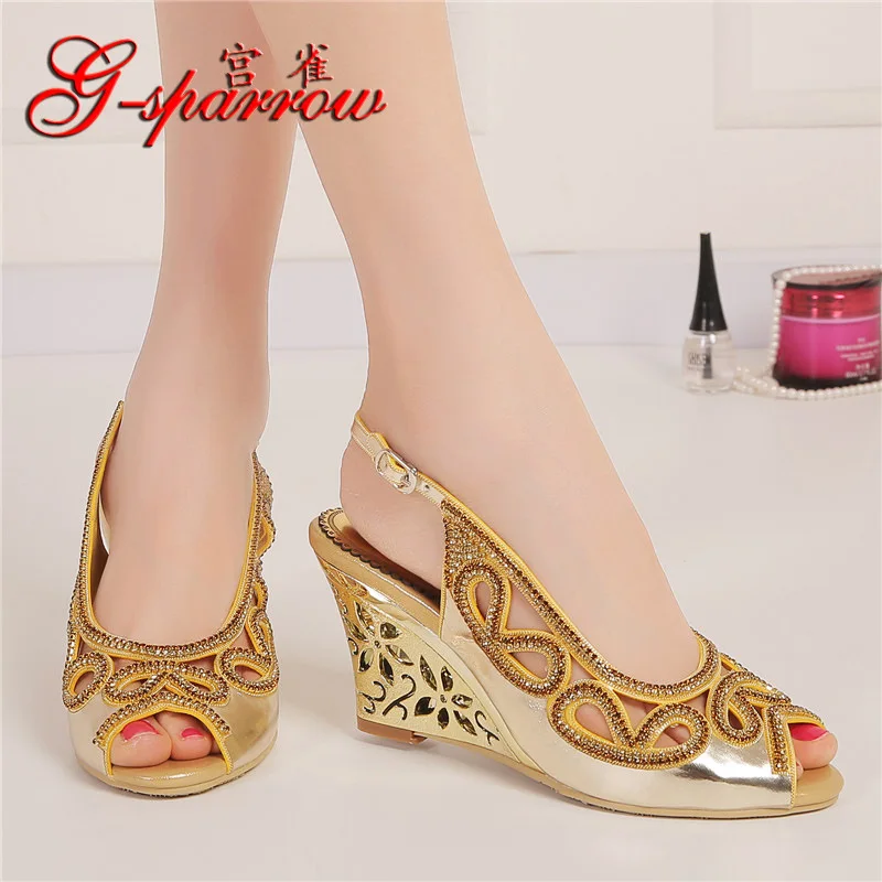 G-Sparrow 2019 Summer New Women's High Heels Wedge Wedding Shoes Peep Toe Female High-heeled Sandals 8cm
G-Sparrow 2019 Summer New Women's High Heels Wedge Wedding Shoes Peep Toe Female High-heeled Sandals 8cm