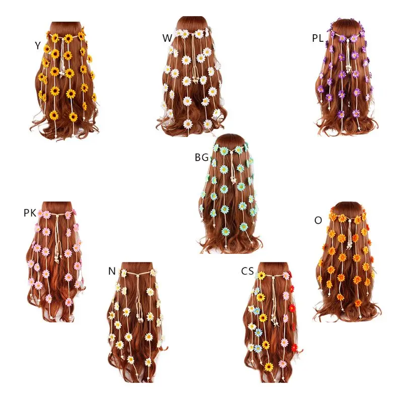 Bohemian Colored Simulation Daisy Sunflower Headband Women Girl Beaded Tassels Woven Braiding Hair Wreath Crown Bridal Headpiece
Bohemian Colored Simulation Daisy Sunflower Headband Women Girl Beaded Tassels Woven Braiding Hair Wreath Crown Bridal Headpiece