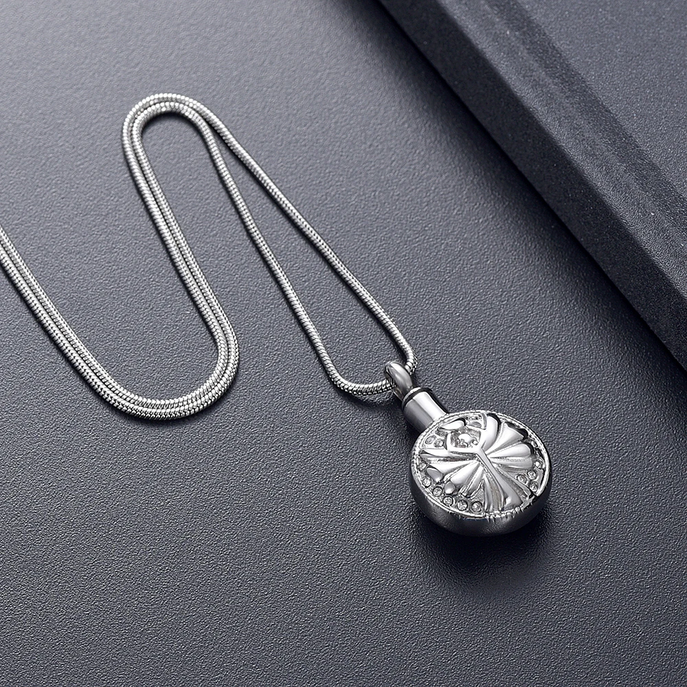 JD8361 With Angel Round Stainless Steel Keepsake Necklace For Women Stainless Steel Cremation Urn Jewelry For Ashes Of Loved One
JD8361 With Angel Round Stainless Steel Keepsake Necklace For Women Stainless Steel Cremation Urn Jewelry For Ashes Of Loved One