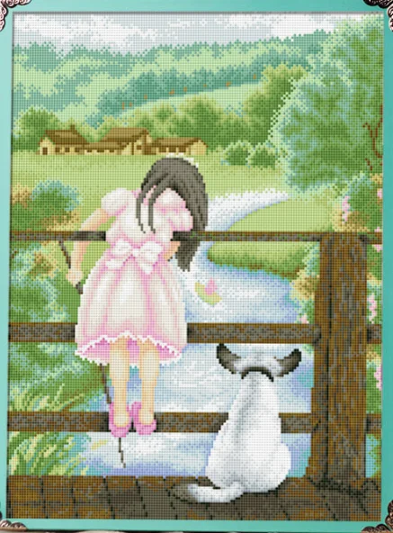 The memory bridge of the little girl cross stitch kit DMC brand thread animal dog count canvas fabric embroidery handmade needl
The memory bridge of the little girl cross stitch kit DMC brand thread animal dog count canvas fabric embroidery handmade needl