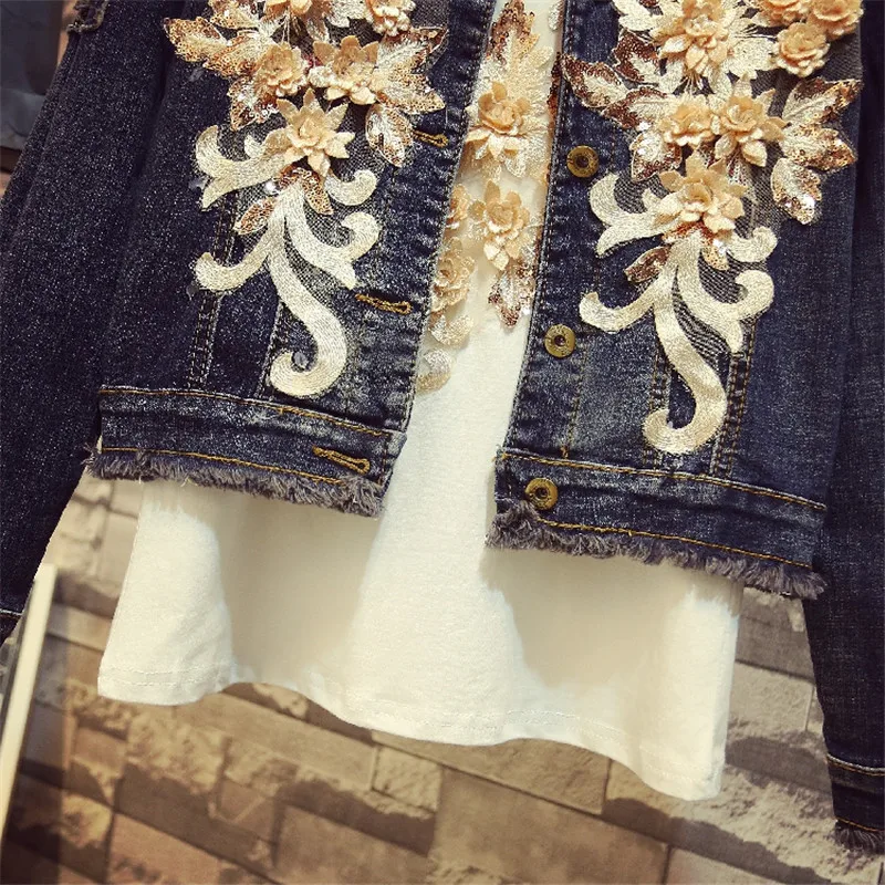 2020 Spring Women Denim Jacket Korean Clothes Hole Flower Embroidery Long Sleeve Slim Jeans Coat Ladies Outwear Streetwear B083
2020 Spring Women Denim Jacket Korean Clothes Hole Flower Embroidery Long Sleeve Slim Jeans Coat Ladies Outwear Streetwear B083