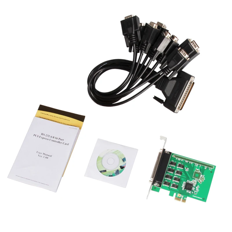 H1111Z Add On Cards PCI Express to RS 232 XR17V358 Chips PCIE 8 Ports Serial Card PCI-Express Controller Card with Fan Out Cable
H1111Z Add On Cards PCI Express to RS 232 XR17V358 Chips PCIE 8 Ports Serial Card PCI-Express Controller Card with Fan Out Cable