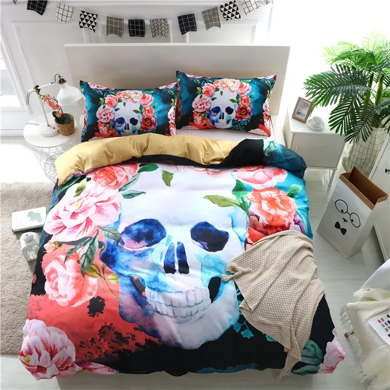 Flower skull bedding set candy skull duvet cover pillowcase bed linen bedclothes 3D bed set Twin Full Queen King size
Flower skull bedding set candy skull duvet cover pillowcase bed linen bedclothes 3D bed set Twin Full Queen King size