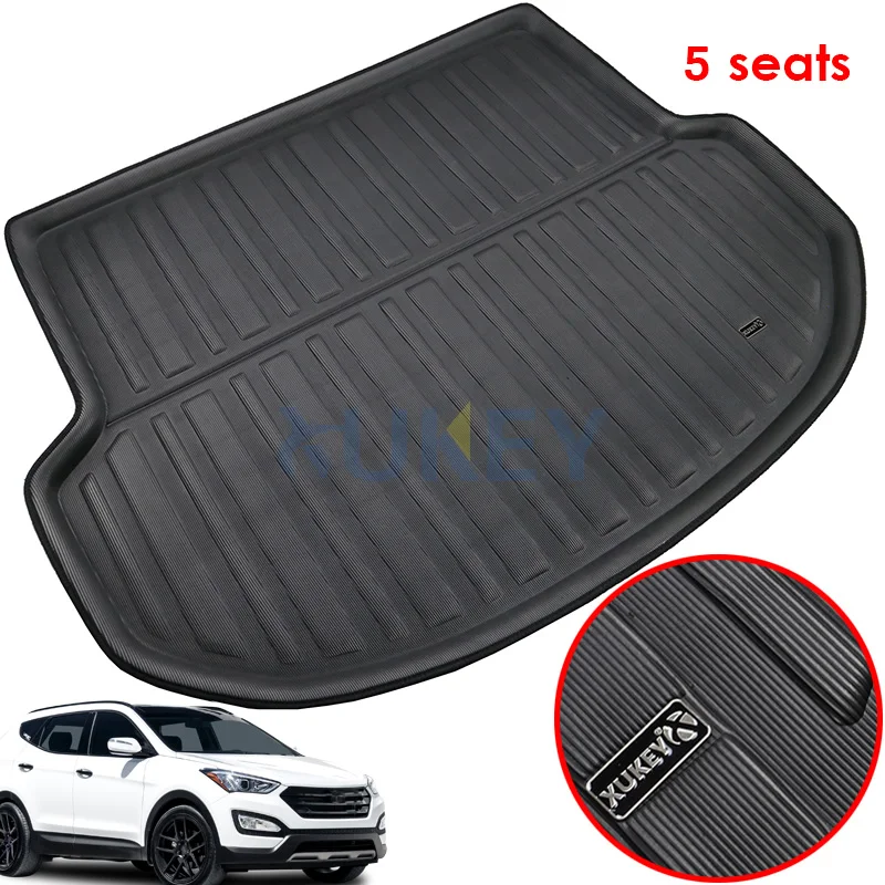 Подходит для Hyundai Santa Fe 5 местного IX45 2013 2018 напольный коврик задний багажник