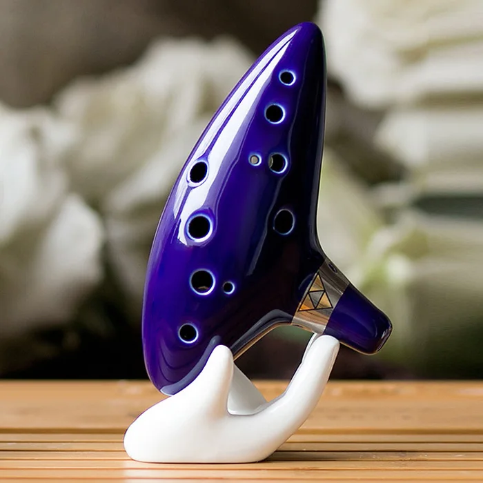 12 отверстий ocarina ceramic Alto C Legend Of Zelda флейта окарина синий инструмент с мягкой и