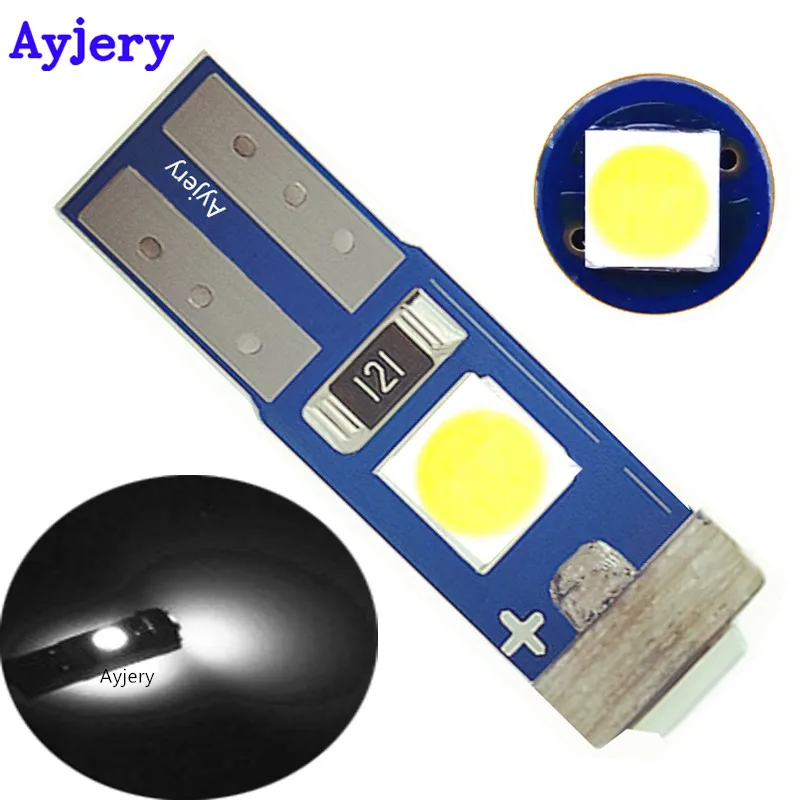 AYJERY 100 шт. Автомобильные светодиодные лампы T5 3 SMD 3030 Led W3W Φ панель Спидометр