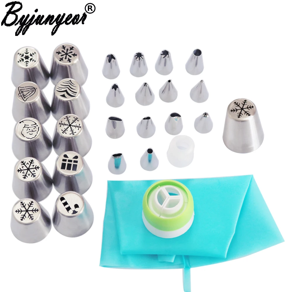 28PCS Christmas Style Pastry&Nozzle Cookie Mold Set Santa Claus Christmas Tree Snow Piping Tips Cake DIY Bake Tools CS075
28PCS Christmas Style Pastry&Nozzle Cookie Mold Set Santa Claus Christmas Tree Snow Piping Tips Cake DIY Bake Tools CS075