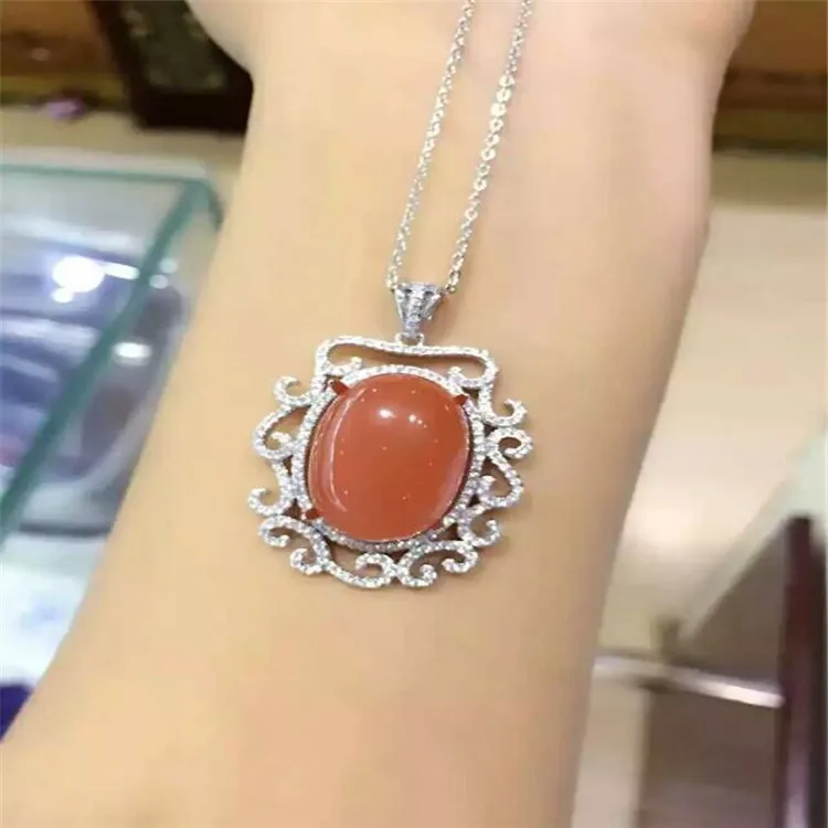 KJJEAXCMY boutique jewels 925 sterling silver inlaid with natural south red agate ladies long pendant oval shaped
KJJEAXCMY boutique jewels 925 sterling silver inlaid with natural south red agate ladies long pendant oval shaped