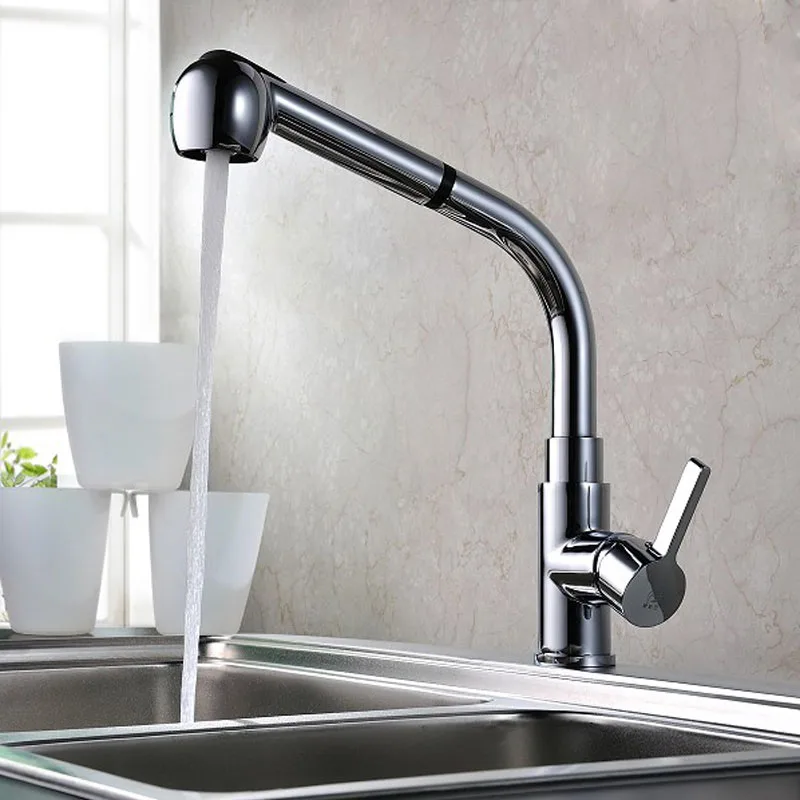 Deck Mounted Chrome Brass Kitchen Faucet Pull Out Sprayer Vessel Bar Sink Faucet Hot and Cold Mixer Tap Torneira Cozinha
Deck Mounted Chrome Brass Kitchen Faucet Pull Out Sprayer Vessel Bar Sink Faucet Hot and Cold Mixer Tap Torneira Cozinha