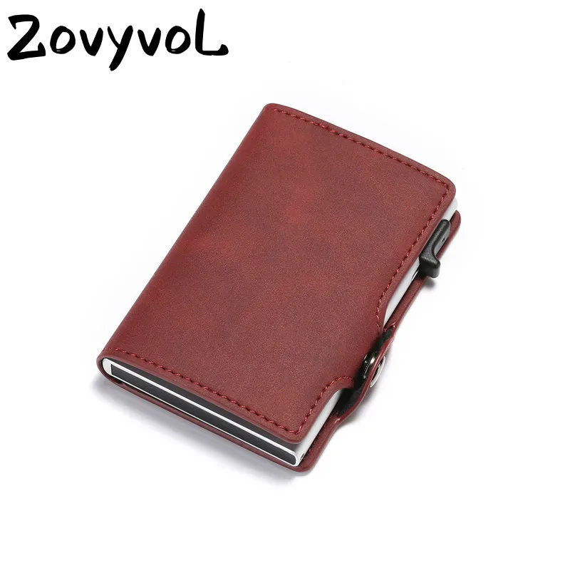 ZOVYVOL NEW RFID Blocking Vintage Automatic Leather Credit Card Holder Metal Aluminum Business ID Cardholder Slim Wallet Purse
ZOVYVOL NEW RFID Blocking Vintage Automatic Leather Credit Card Holder Metal Aluminum Business ID Cardholder Slim Wallet Purse