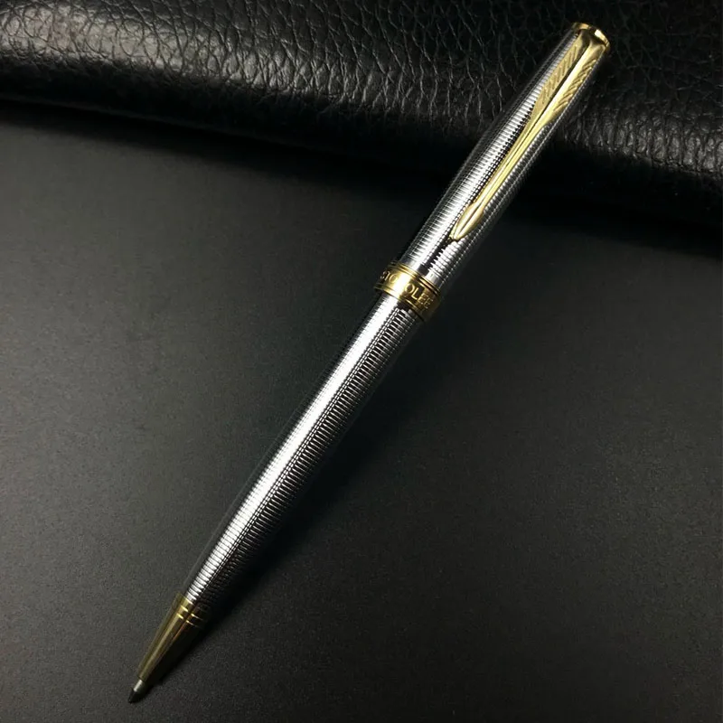Из метала золотого цвета шариковая ручка школьные канцелярские принадлежности