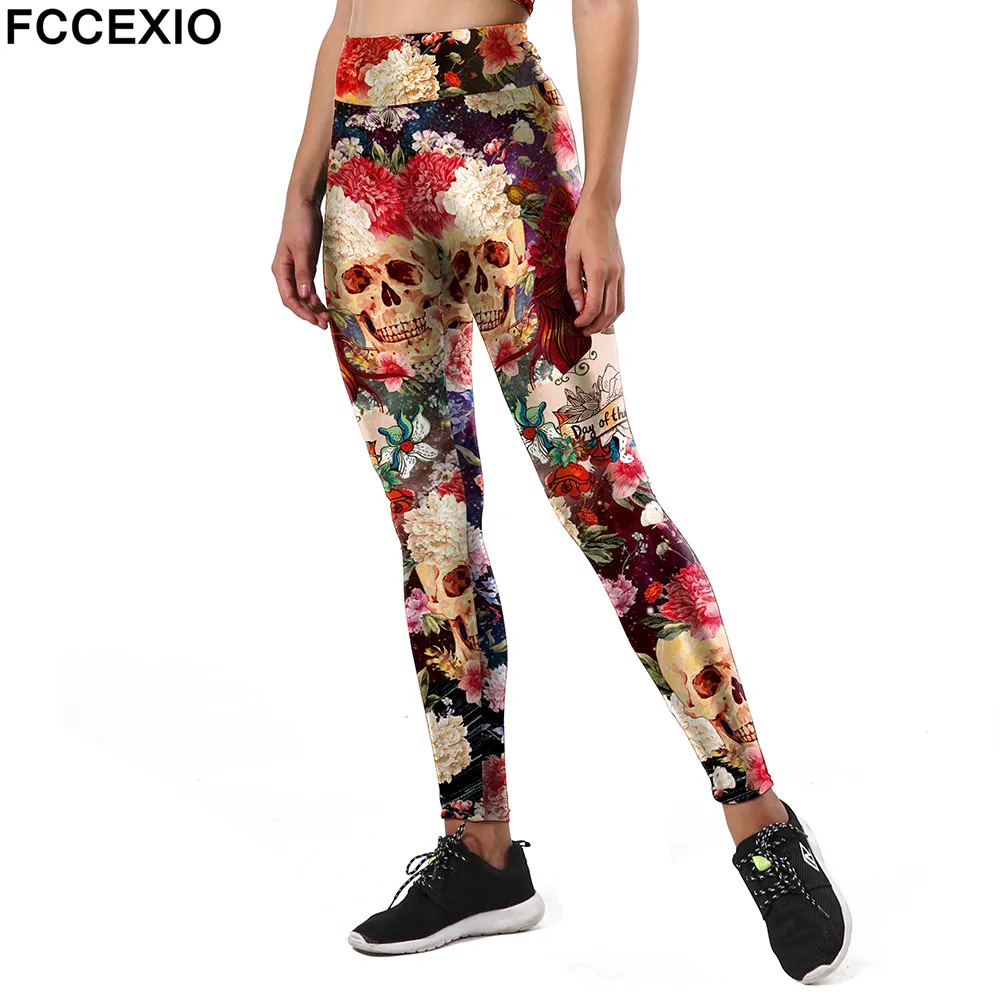 FCCEXIO New Style Fashion Leggings Women Sporting Flower Skull Fitness Leggins 3D Printed Head Pattern Pants High Waist Trousers
FCCEXIO New Style Fashion Leggings Women Sporting Flower Skull Fitness Leggins 3D Printed Head Pattern Pants High Waist Trousers