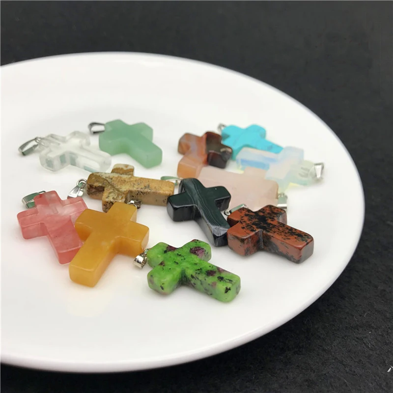 12pcs/lot Cross Natural Stone Pendant For Necklace Jewelry Making Crystal Agates Stone Beads Pendants Charm Necklaces
12pcs/lot Cross Natural Stone Pendant For Necklace Jewelry Making Crystal Agates Stone Beads Pendants Charm Necklaces