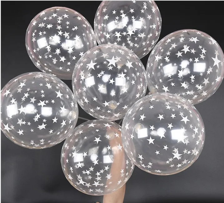 10pcs/lot 12 Inch Clear Latex Balloon Transparent star Balloon Romantic Inflatable Wedding Decor Birthday Party Balloon supply
10pcs/lot 12 Inch Clear Latex Balloon Transparent star Balloon Romantic Inflatable Wedding Decor Birthday Party Balloon supply