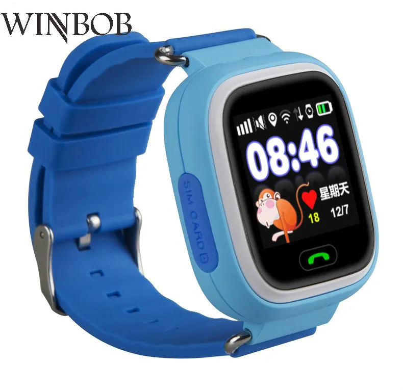 WINBOB Q90 gps телефон позиционирования Мода Дети часы 1 22 дюймов Цвет Сенсорный экран WI